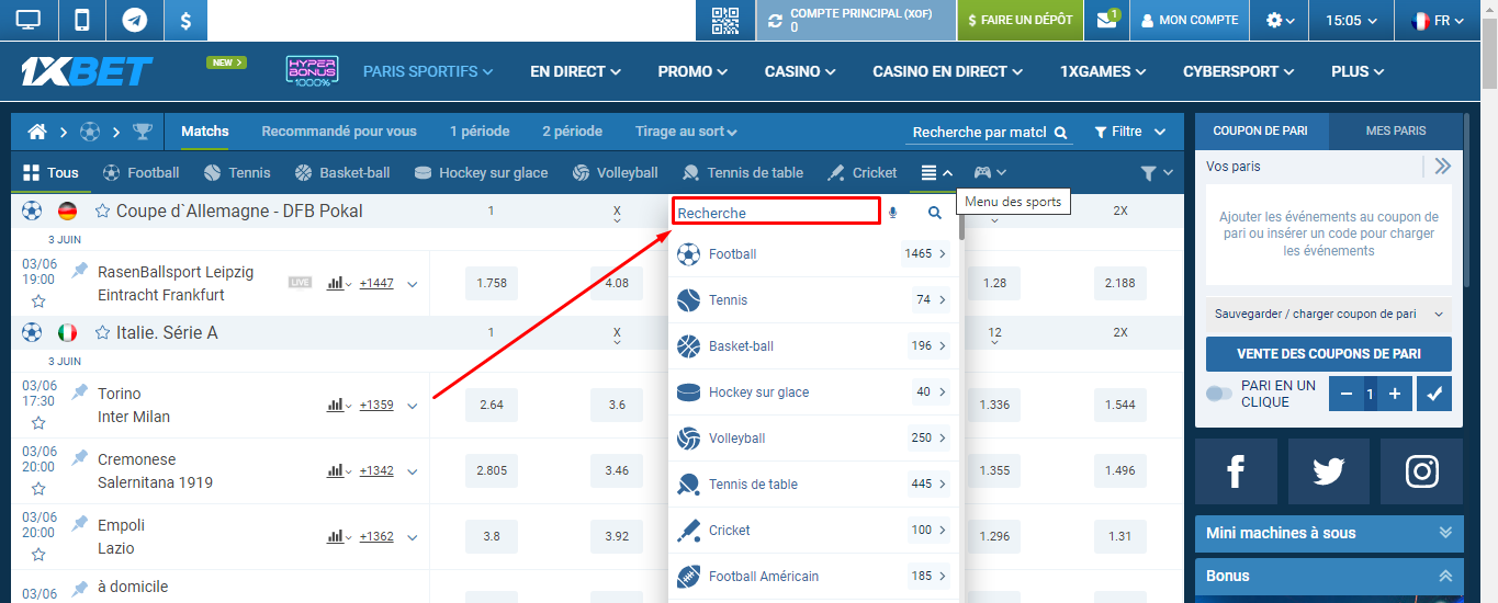 Image de 1xBet recherche Image de 1xBet recherche