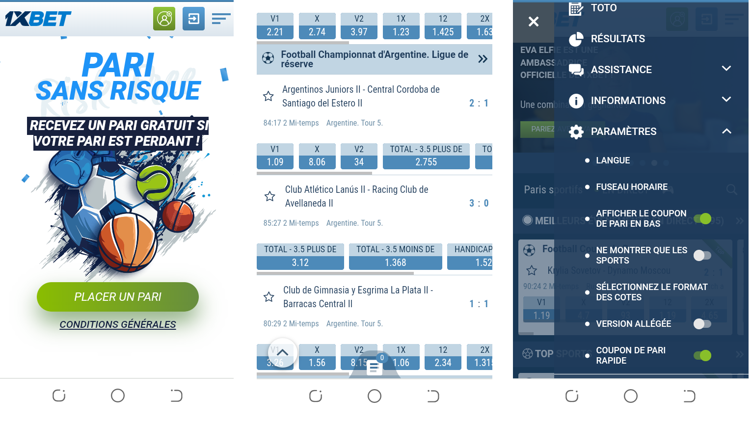 Image de la Version mobile de l’application 1xbet mobile Image de la Version mobile de l’application 1xbet mobile
