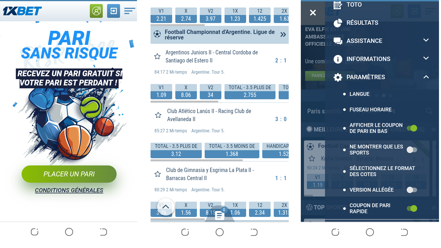 Image de la Version mobile de l’application 1xbet mobile