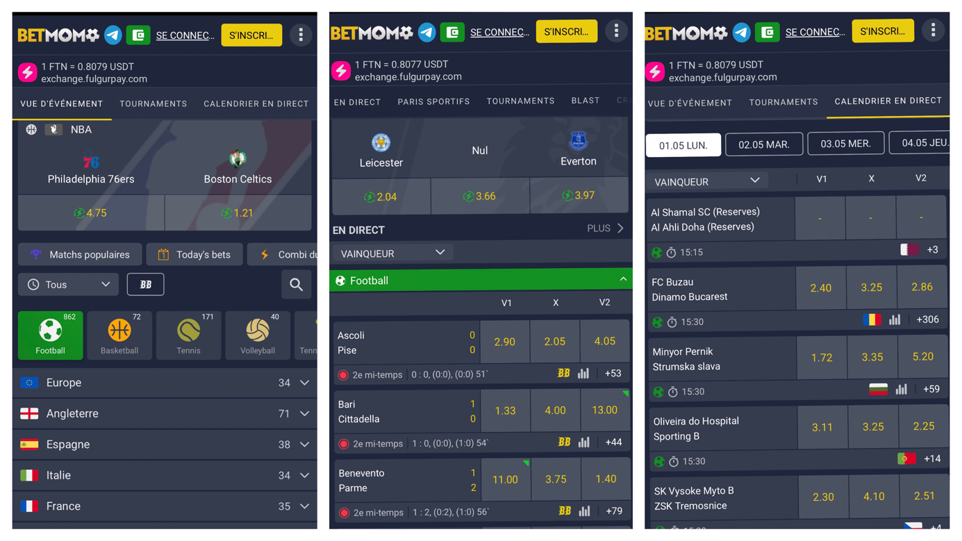 Image de la version iOS de l’application Betmomo Image de la version iOS de l’application Betmomo