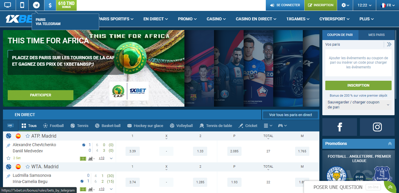 Tout d'abord, accédez au site Web de 1xBet en utilisant votre navigateur préféré. 