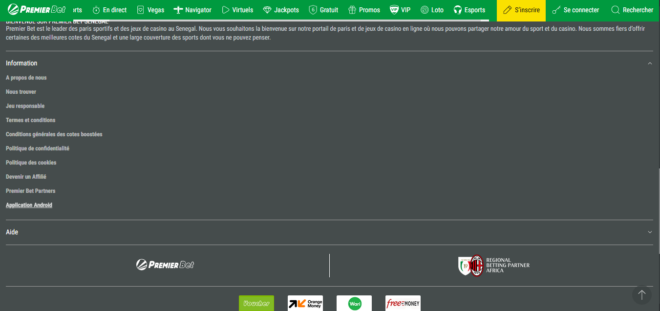 Image de la méthode pour télécharger Premier Bet