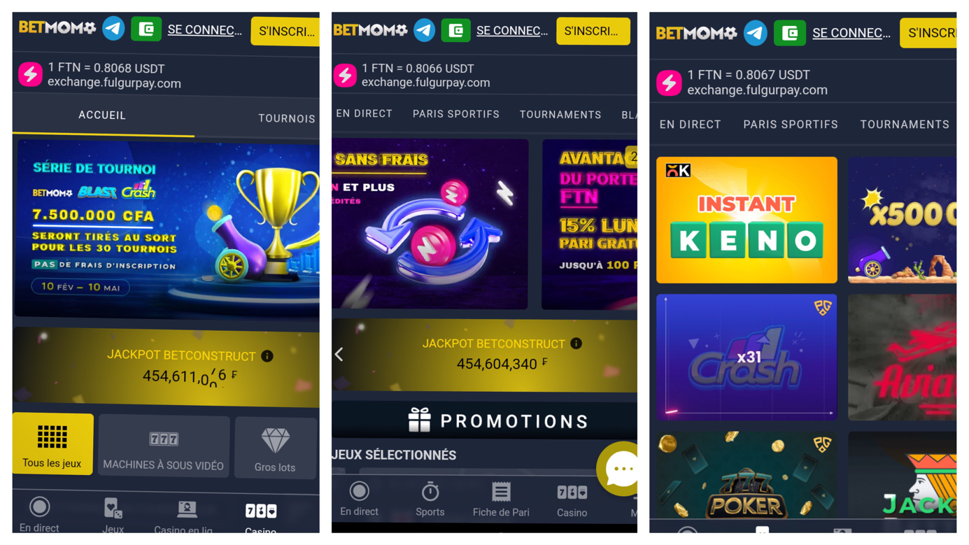 Image de la version Android de l’application Betmomo Image de la version Android de l’application Betmomo